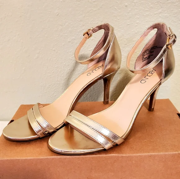Abound Shoes Abound Gold Strappy Heels Ankle Strap Sandals
